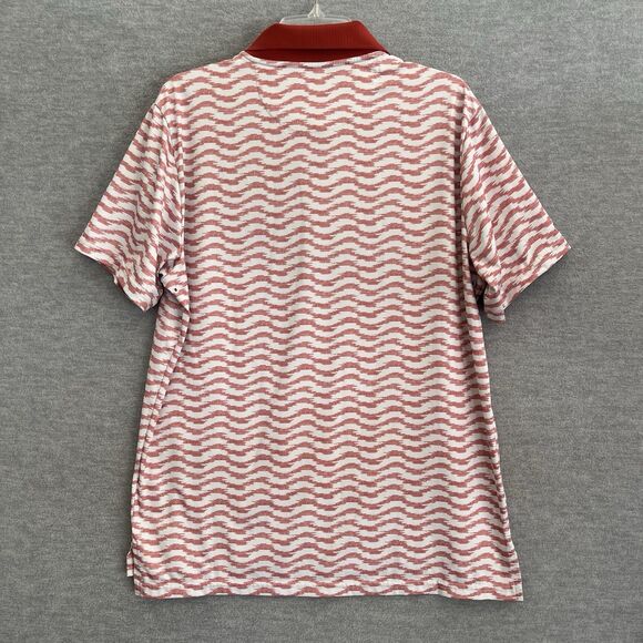 Bonobos Golf Polo Shirt Mens Large Slim Fit Preppy Chevron Ikat Stripe Wine Pink - Picture 4 of 10